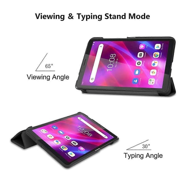 PU Læder Stand Case f Light blue Lenovo Tab M7 1/2/3