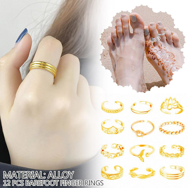 Specialerbjudande! Högkvalitativt nytt Kvinnors tåring knogring set retro boho fotring smycke Silver One size
