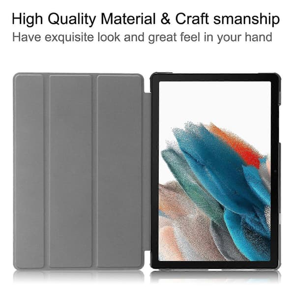 Kompatibel med Samsung Galaxy Tab A9+ PU Lær Tablet Case Tri-fold Stativdeksel med Auto Sleep Wake --lingling} Multicolor Grey