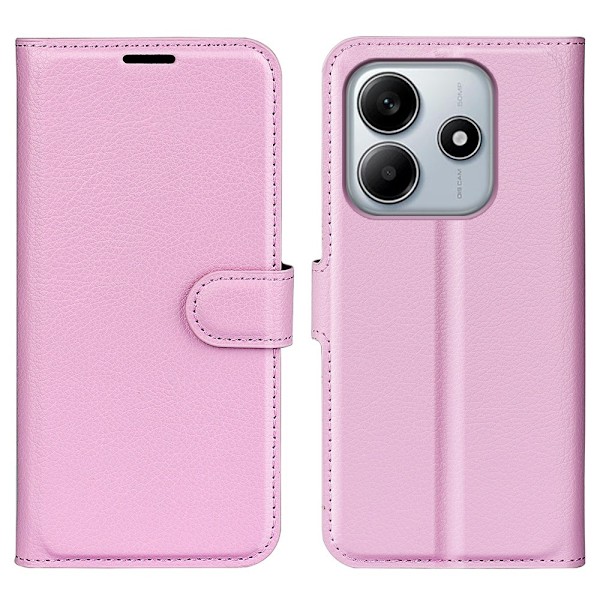 Højkvalitets ny stil Xiaomi Redmi Note 14 5G Etui Litchi Læder Lys Pink 67