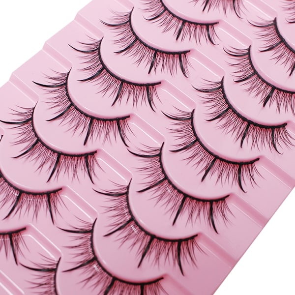 Säsongskampanj! Högkvalitativa 10 Par Lösögonfransar Wispy Manga Ögonfransar Naturligt Utseende Japanska Anime Ögonfransar Spiky-Cosplay Ögonfransar för Ögonmakeup