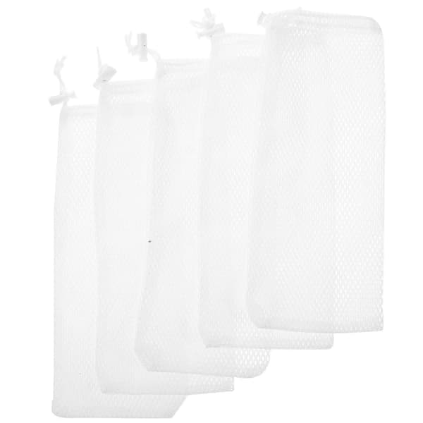 5 stk. fuglefrønetposer Fuglefoderposer med snøre Hængende fuglefoderposer White 28.00X12.00X0.10CM