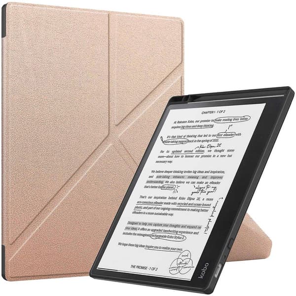 Smart tablet-etui i læder, kompatibelt med Kobo Elipsa 2E Red gold