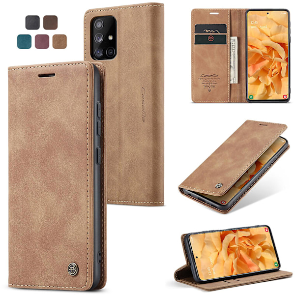 Laadukas uusi Samsung Galaxy A51 4g -kotelo, jossa korttipaikka, magneettinen läppä ja jalusta Samsung Galaxy A51 4g -puhelimelle, Premium Pu-nahkainen lompakkokotelo, Kic Yellow