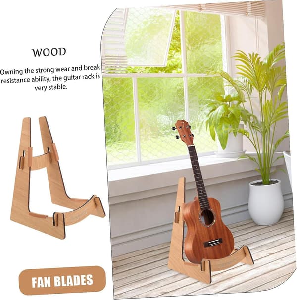 Nytt gitarrställ i trä - Robust fiolställ i trä med golvstativ för elgitarr, akustisk gitarr och basgitarr