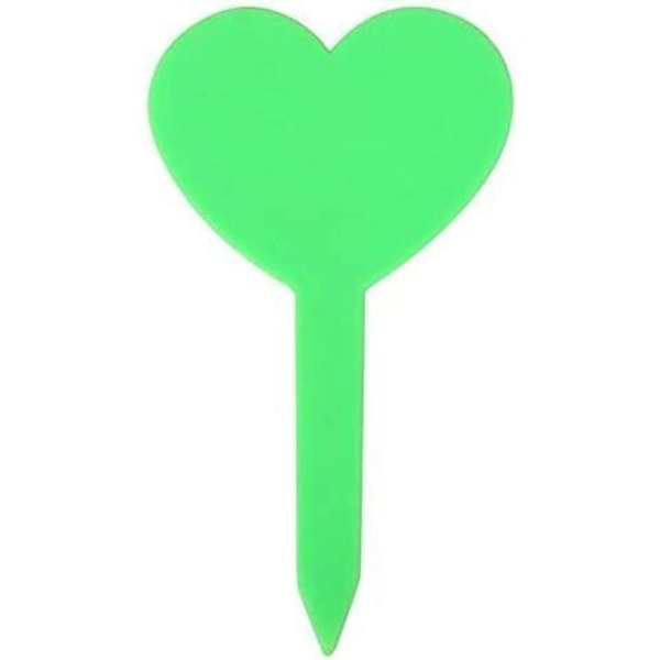 100 st färger Hållbar vattentät växtetikett PVC-material Hjärtformad trädgårdsetikett (grön)