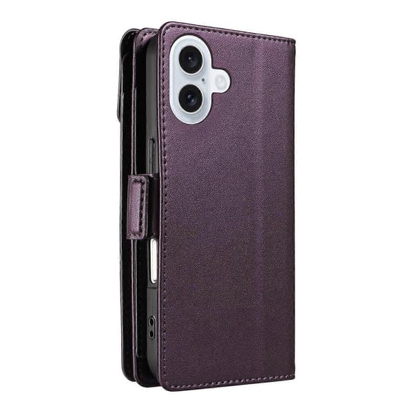 Multi Card Plånbok Läder Telefonfodral Kompatibelt med iPhone 17 Pro-lingling} Purple iPhone 17