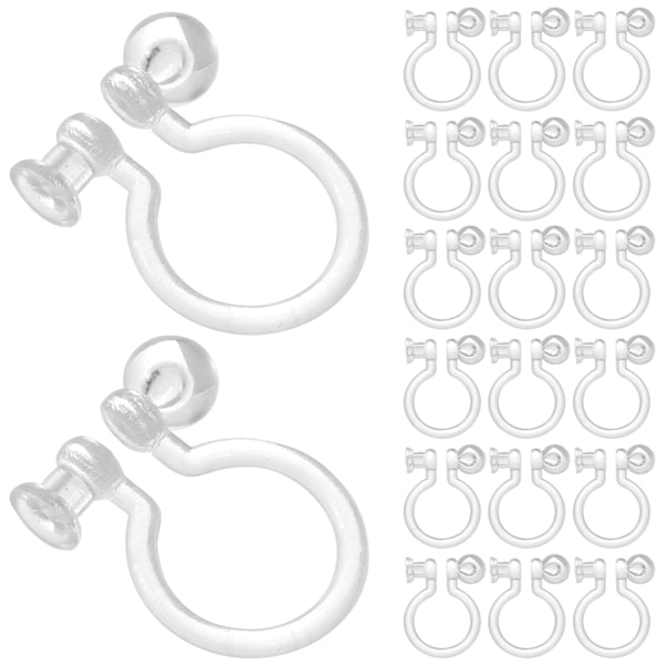50 Stycken Ogenomborrade Örhängen Clip-On Örhängen Hantverksörhängen Plastörhängen Clip-On Örhängen