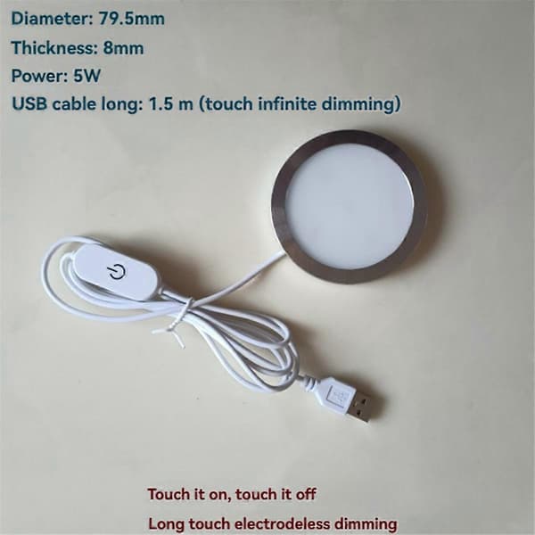 LED Underskap Puck Lys Vitrineskap Hylle Benk Belysning Campingvogn Interiør Spotlampe med 5VU-lingling} White