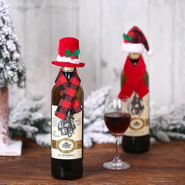 Julepynt, Vinflasker, Mini Julehue, Halstørklæde Sæt-lingling}