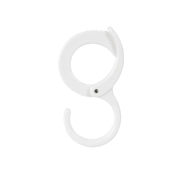 12 Plastic S-Hooks, White, with Rings, Suitable for Kitchen, Bathroom, Clothes Rack, Bedroom, and Office