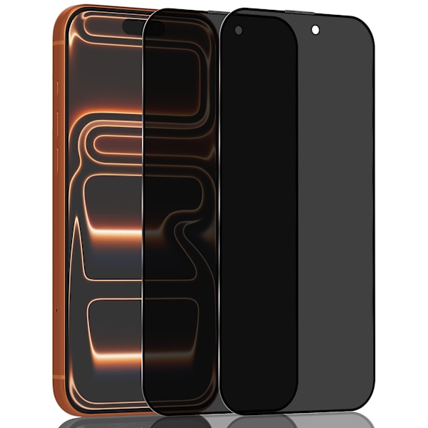 Two-pack compatible with iPhone 17 Pro screen protector with privacy screen - 9H tempered glass - ultra-high quality 3D iPhone 17 Pro
