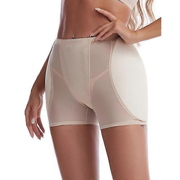 Formande trosor med vaddering för kvinnor, höftlyft, Boyshort-lingling} BEIGE 3XL