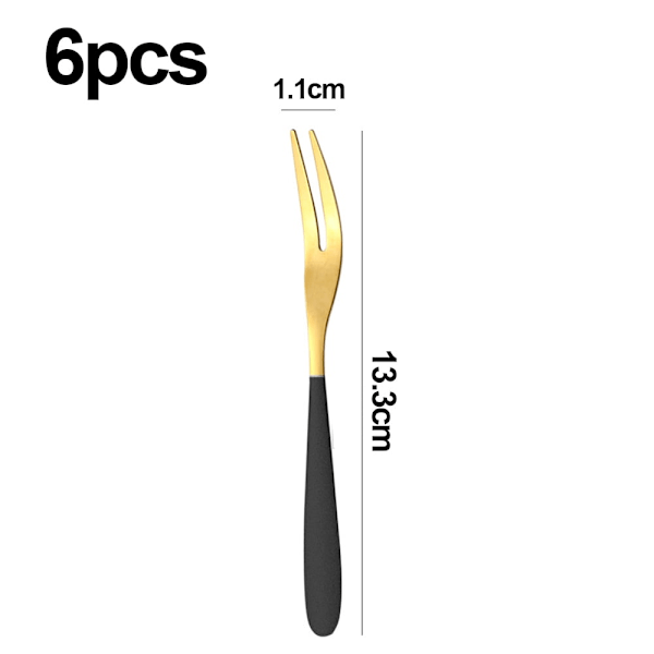 6 st mini-gafflar för ostron och skaldjur, aptitretare, provsmakningsgafflar, cocktailfruktgafflar