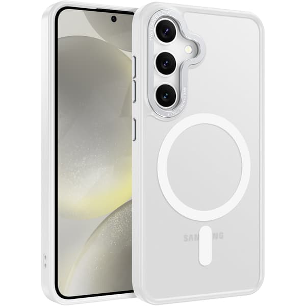 Compatible with Samsung S25 - Magsafe Matte Mobile Case - White white