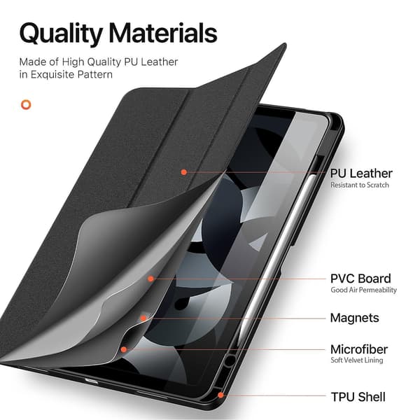 PU Tablet Case Kompatibel med iPad Air 13 2024 Black
