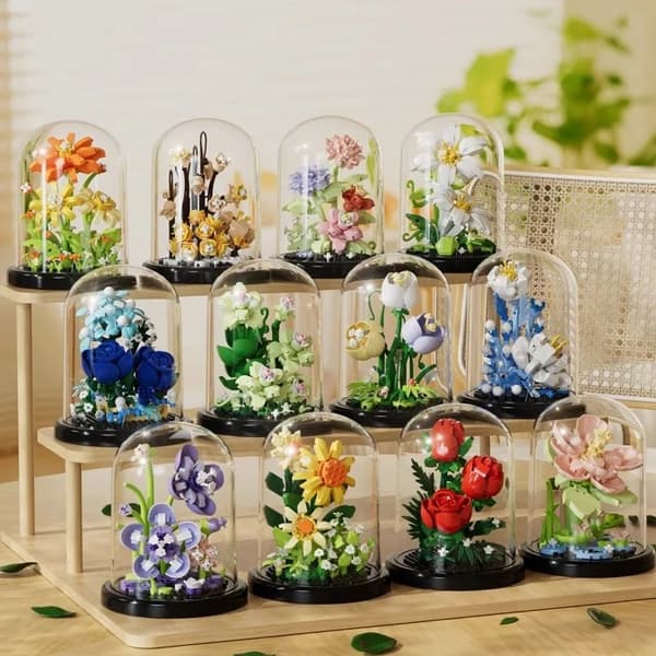 Artificial Bonsai Building Blocks - Dust Cover Miniature Model Home Decor Toy, Suitable for Bars Only Light