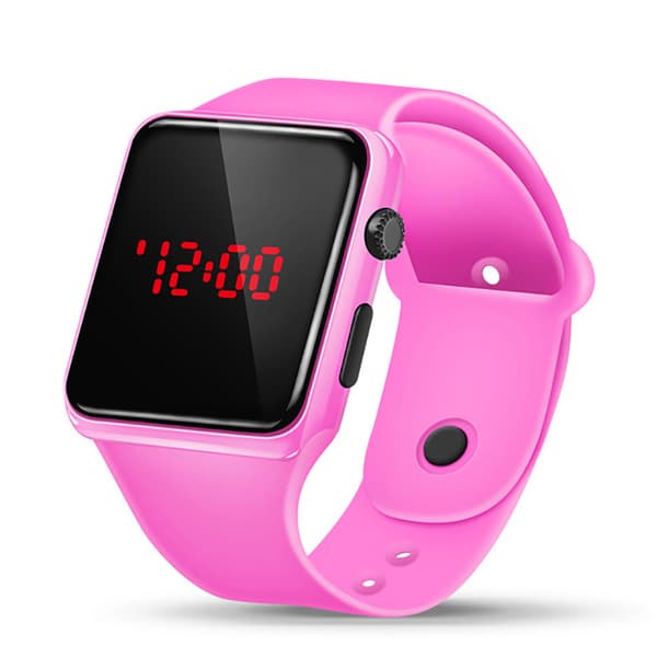 Digital Barneklokke for Jenter og Gutter LED Vanntett Lyseblå One Size Pink