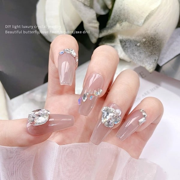 Självhäftande Rhinestone DIY-kit Smycken Nagelkonst Hårtillbehör DIY D 5 st