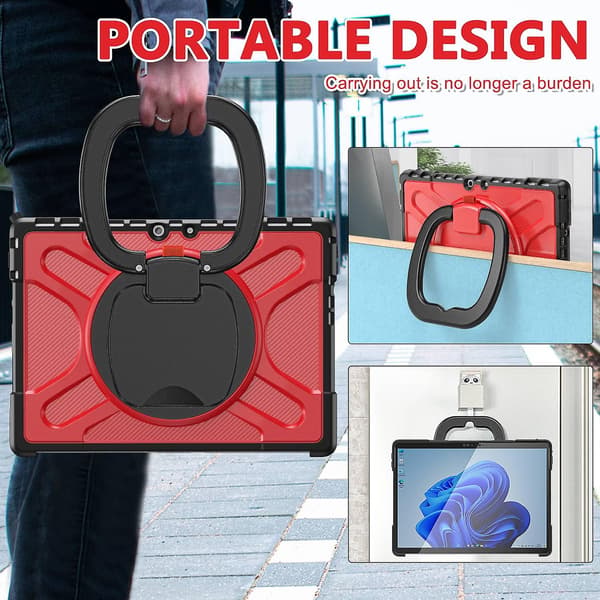 TPU + PC Cover Kompatibel med MicroSoft Surface Pro 8 Kompatibel med MicroSoft Surface Pro 8 Red