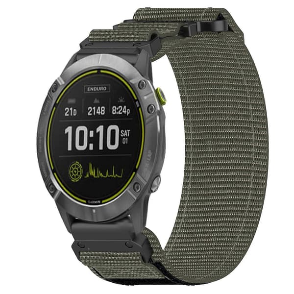 26mm Nylon Watch Strap Compatible with Garmin Enduro Grey