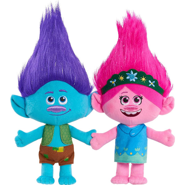 Højkvalitets ny stil Trolls 13-tommer World Tour Poppy & Branch venskabs plys 2-pak udstoppet dyr