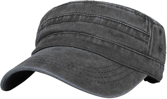 Retro militærcaps for menn, militærcaps med brem, studentcaps i bomull.