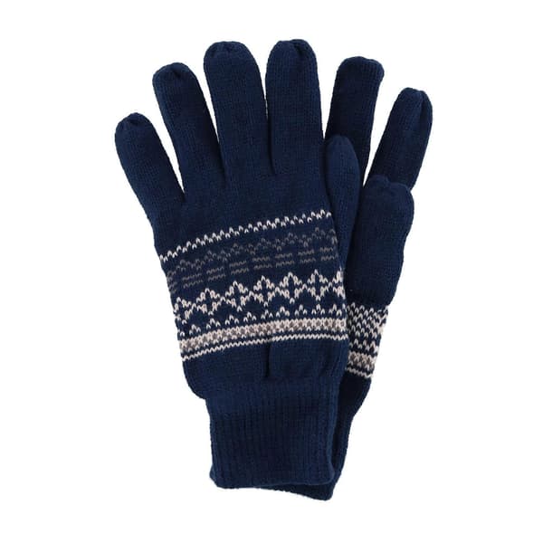 CTM Neulottu Talvikuvio Käsine (Miehet)-lingling} Navy one size
