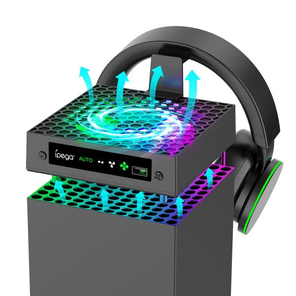Kylfläkt med förvaringsfäste för headset till Xboxes Series X-fläktkylare