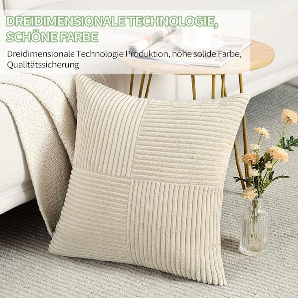 Kuddfodral set om 2 örngott 45 x 45 CM enfärgad för soffa sovrum