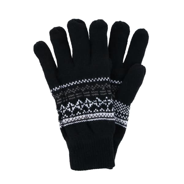 CTM Stickad Vintermönsterhandske (Herr)-lingling} Navy one size