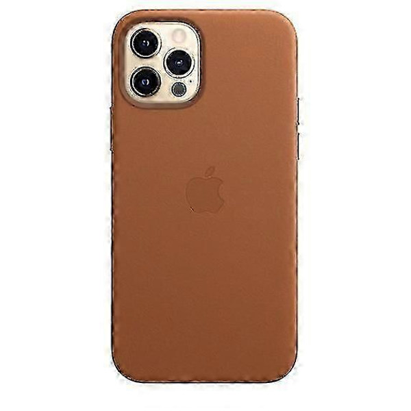 Läderfodral för iPhone 12/12 Pro med MagSafe Saddle Brown