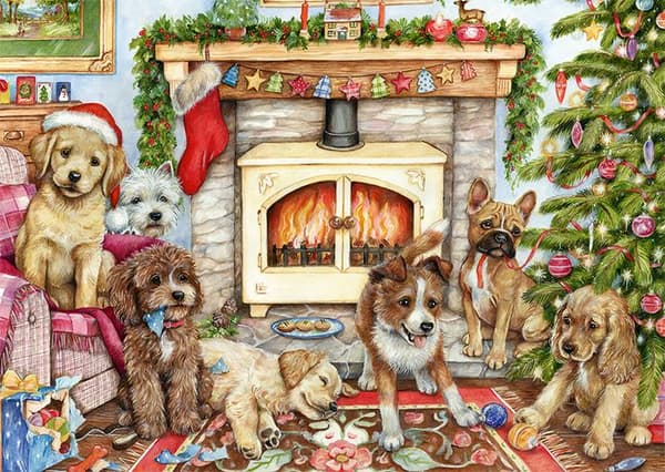 Christmas Puppies Puslespill 500 11310 multifarget Multifärg multicolor