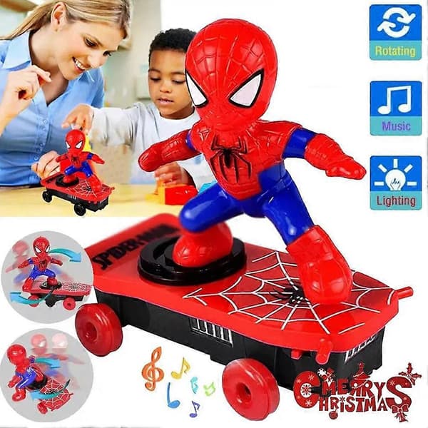 Spider-Man Stunt Scooter Leke – Lyd- og lyseffekter + Flippfunksjon – For barn (3+)