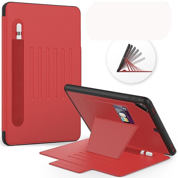 Läderfodral Kompatibelt med iPad 10.2 & 10.2 (2020) Red