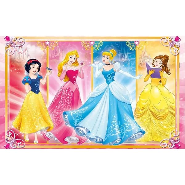 Prinsesser 2x60-brikkers puslespil Multifärg 60