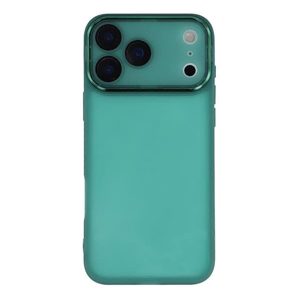 Compatible with iPhone 17 Pro Max Case Electroplated Camera Frame TPU Phone Cover Transparent Transparent Army Green