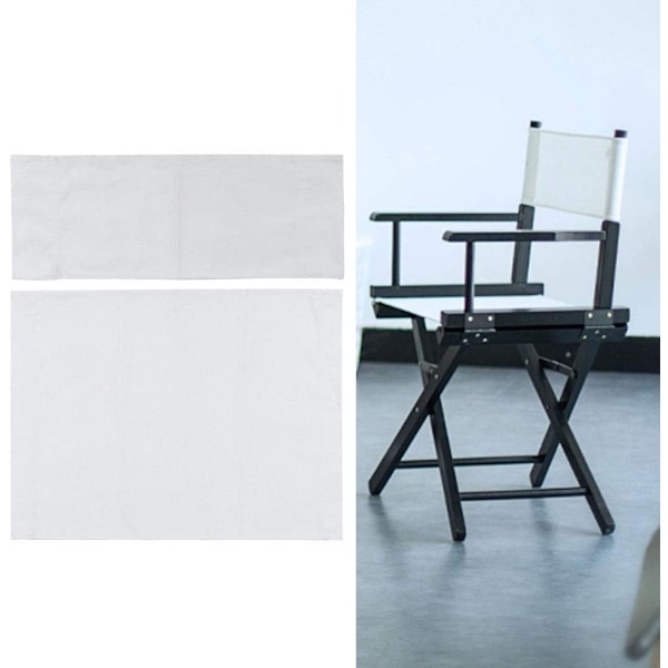Högkvalitativt nytt 994338 Stol Canvas Överdrag, 1 Set Regissörsstol Canvas Ersättningssits Tyg Heminredning Möbeltillbehör (Vit) Vit