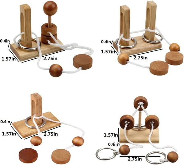 Wooden Puzzle for Adults & Teens – Problem-Solving Brain Teaser Puzzle B