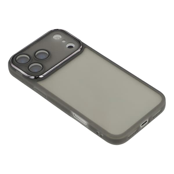 Compatible with iPhone 17 Pro Max Case Electroplated Camera Frame TPU Phone Cover Transparent Transparent Black