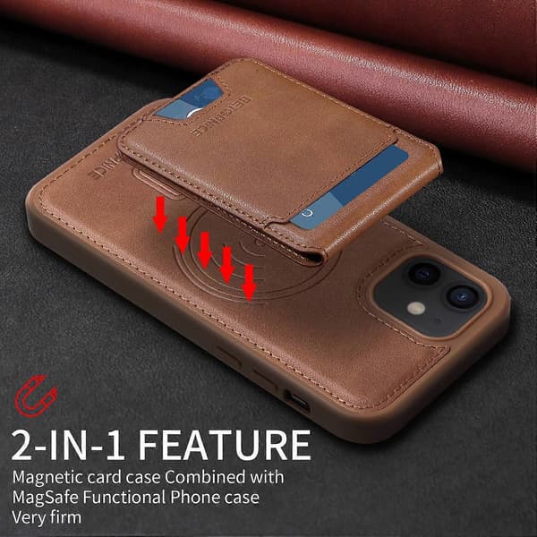Kompatibel med iPhone 12 6.1 tums telefonfodral - lingling} Multicolor Brown