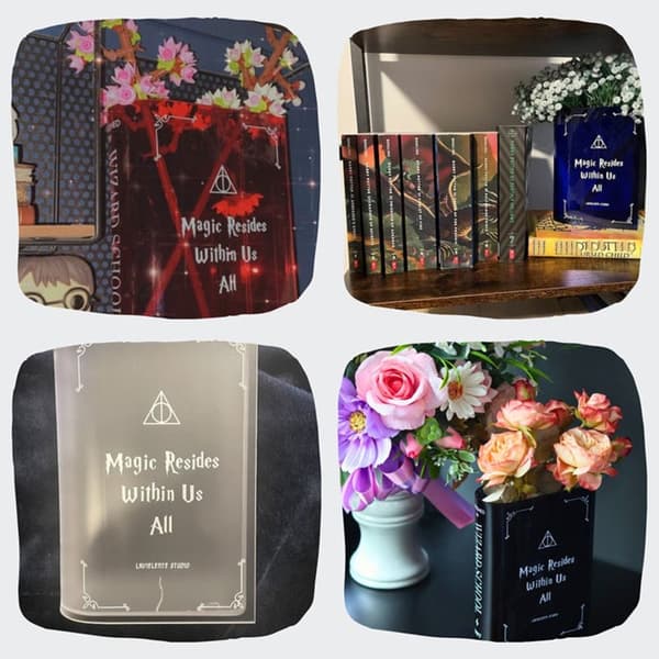 Ny Akryl bog vase Bogstøtte Vase AA A A