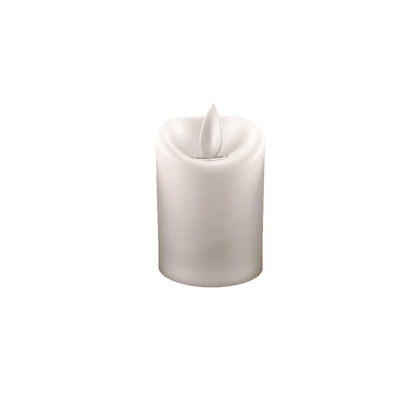 LED Lights in Plastic - 3 pcs. - 7 cm - w/ 3D Flame and Remote Control - White 130