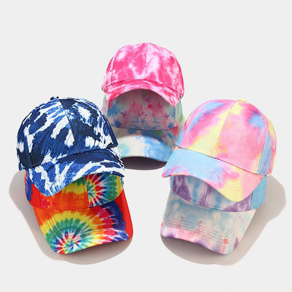 Färgad Tie-dye Basebollkeps Vår- och Sommar Solhatt4#