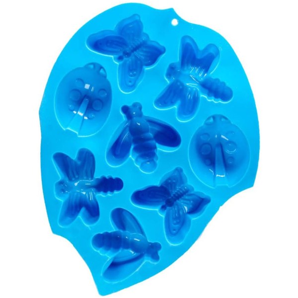 3 stycken 3D- molds i silikon, form kök, blå