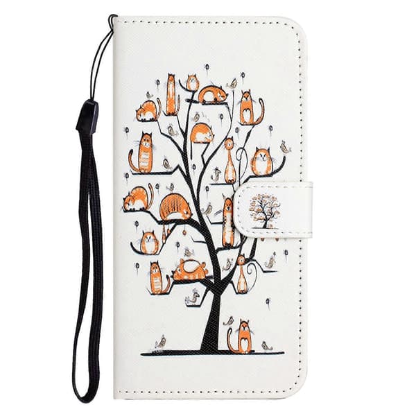 Compatible with Samsung Galaxy A56 5G Case Pattern Print PU Leather Wallet Phone Case Cross Texture Multicolo Multicolor Cat and Tree