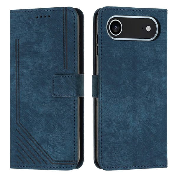 Case Compatible with iPhone 17 Air Full Protective Soft PU Leather Flip Wallet Case with Card Holder Compatible with iPhone 17 Air Blue