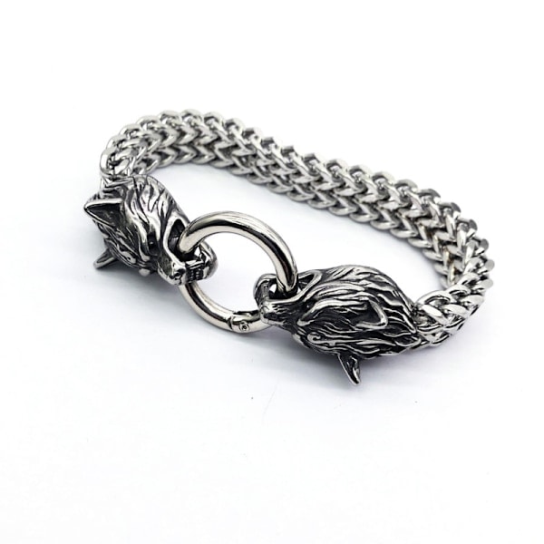 Armband i rostfritt stål Viking Fenris Wolf längd 21cm