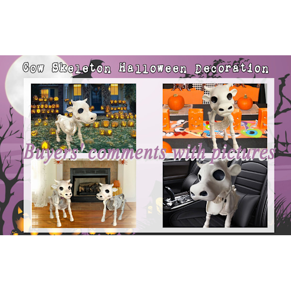 Laadukas uusi lehmä-hevonen luuranko Halloween-koriste cow