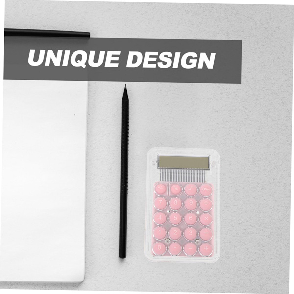 Miniräknare, lättviktsdesign för studenter, rosa